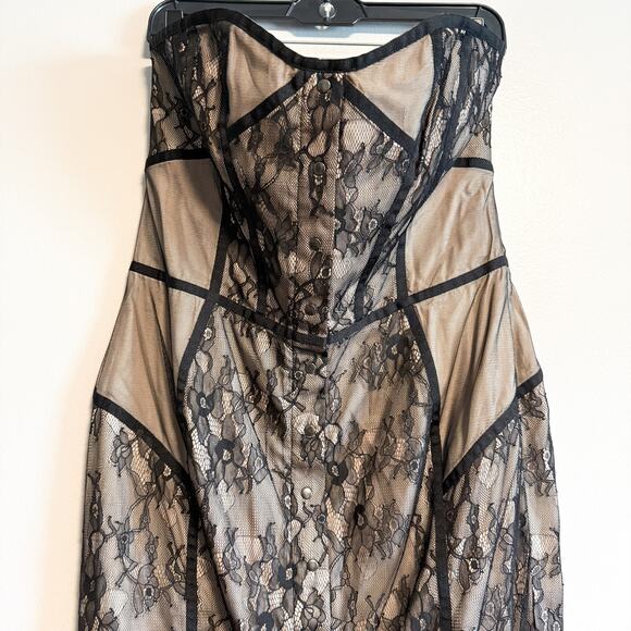 Reiss Babie Strapless Bustier Lace Dress NWT Black Size 10 - Picture 6 of 15